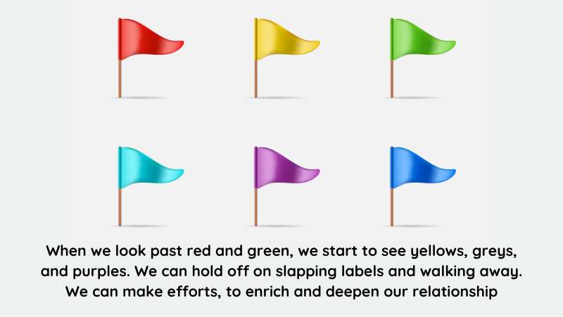 red and green flags, relationship